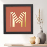 Monogramme initial terre cuite n'importe quelle co