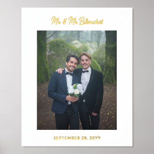 Impressions Dorure Mr & Mr Nom Mariage de script moderne Photo