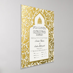 Impressions Dorure Nikah Certificat Nikkah Nama Mariage islamique