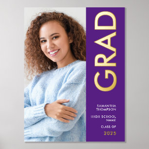 Impressions Dorure Nom de la photo moderne Classe de 2025 Graduation