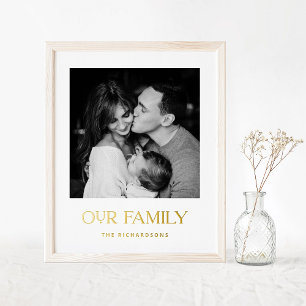 Impressions Dorure Notre famille Photo et texte moderne en or