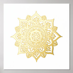 Impressions Dorure Nouveau Mandala Gold Flower Art Print