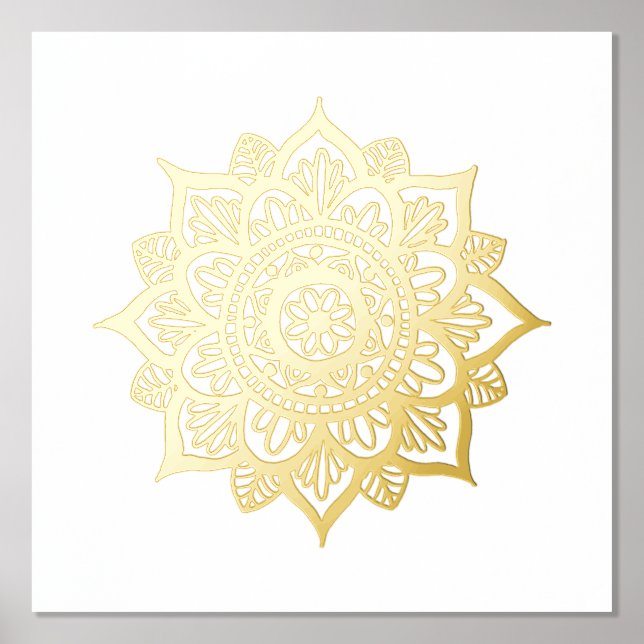 Impressions Dorure Nouveau Mandala Gold Flower Art Print (Recto)