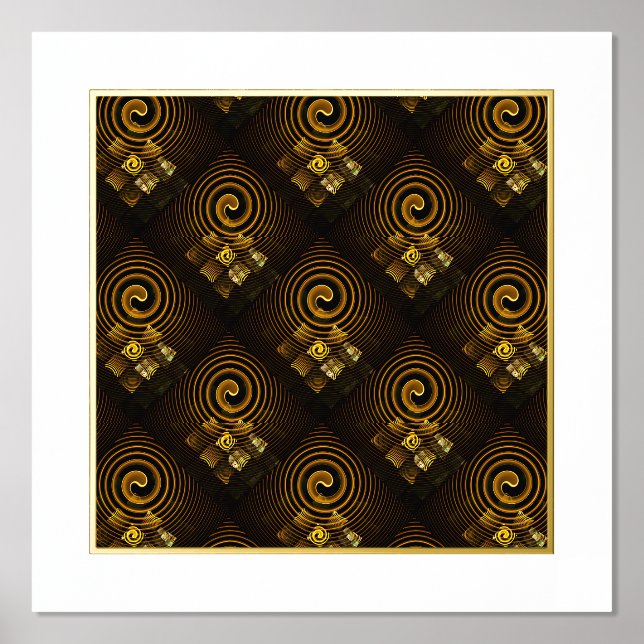 Impressions Dorure Or Moderne Boho Élégant Motif d'Art Abstrait #502 (Recto)