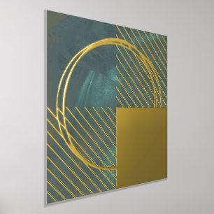 Impressions Dorure Or vert Abstrait minimal moderne