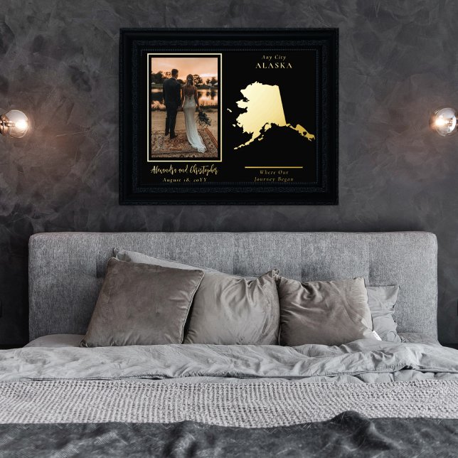 Impressions Dorure Où notre voyage a commencé en Alaska Mariage photo (Créateur téléchargé)