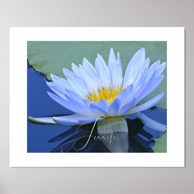 Impressions Dorure Pale Blue Water Lily Nom personnalisé Foil Foil P (Recto)