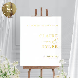 Impressions Dorure Panneau de bienvenue de mariage élégant minimalist