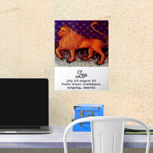 Impressions Dorure Panneau Lion Zodiac Lion Horoscope Anniversaire
