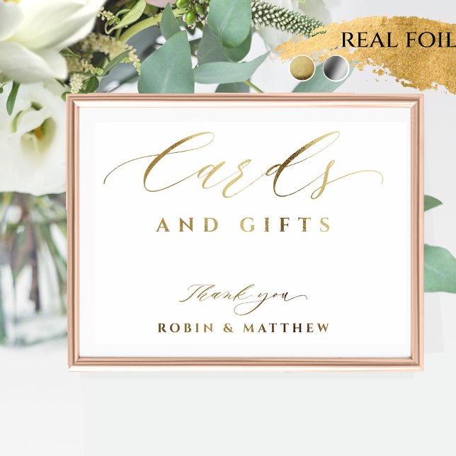 Impressions Dorure Panneau Mariage Real Foil Elegant Cartes et Cadeau (Créateur téléchargé)