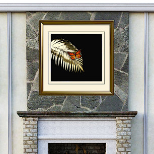Impressions Dorure Papillon Monarque sur Golden Palm Frond Foil Print