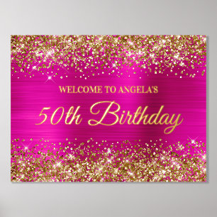 Impressions Dorure Parties scintillant d'or Hot rose 50e anniversaire