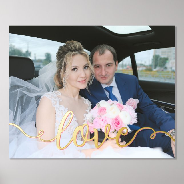Impressions Dorure Photo Mariage de script d'amour manuscrit (Recto)