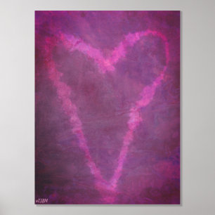 Impressions Dorure Pink Heart II Gold ou Silver Foil Print