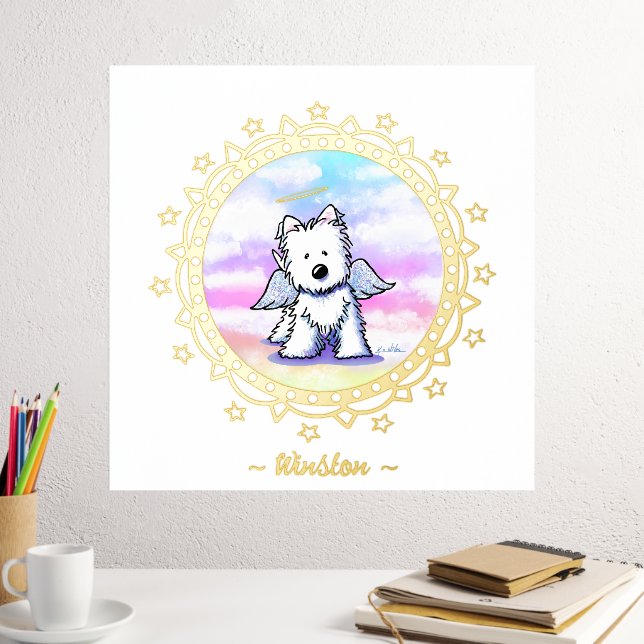 Impressions Dorure Pont arc en ciel Westie Angel Foil Imprimer (In situ (Bureau 2))