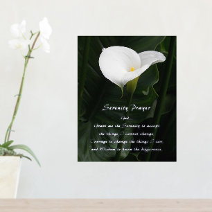 Impressions Dorure Prière de sérénité inspirante Calla Lily Florale