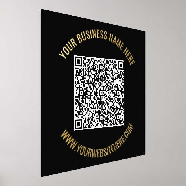 Impressions Dorure QR Code Scan Custom Text Black Gold Foil Prints (Poser)