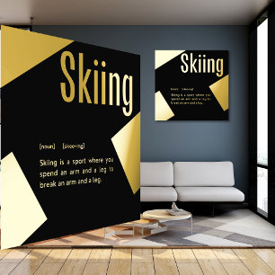 Impressions Dorure Real Foil SKIING Définition FUNNY Ski Word Art
