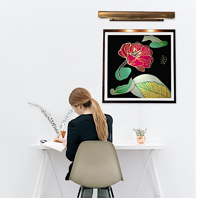 Impressions Dorure Rouge et Gold Poppy Abstrait (Créateur téléchargé)