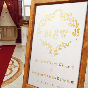 Impressions Dorure Signal de conservation mariage de monogramme Luxe 