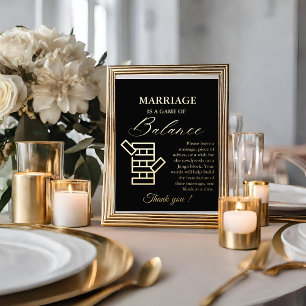 Impressions Dorure Signe de jeu minimaliste moderne Mariage Jenga Gam