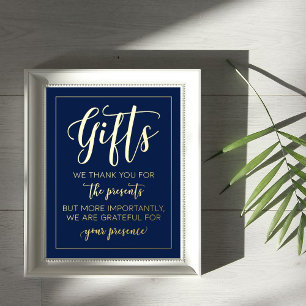 Impressions Dorure Symbole de mariage bleu marine moderne Real Foil