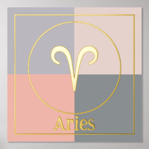 Impressions Dorure SYMBOLE Étoile Zodiaque Aries Or rose gris