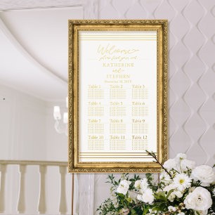 Impressions Dorure Tableau de Mariage minimaliste blanc moderne