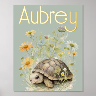 Impressions Dorure Tortue mignonne avec le nom