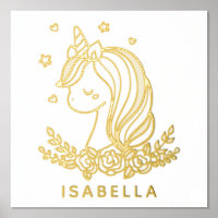 Unicorn mignon Whimsical Girl Nom personnalisé
