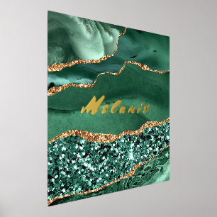 Impressions Dorure Vert Agate Or Marbre Votre Nom Feuille D'impressio