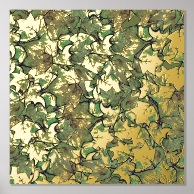 Impressions Dorure Vert anglais Ivy Nature Motif d'aquarelle (Recto)