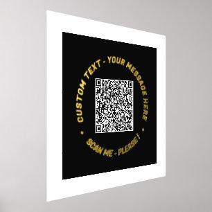 Impressions Dorure Votre QR Code Scan Info Texte Black Gold Foil Prin