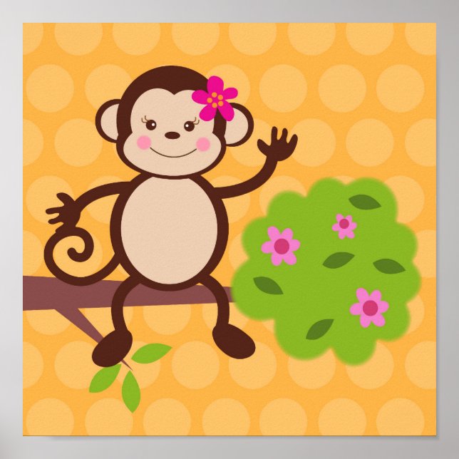 Impressions sur toile pour nurserie de singe migno (Devant)