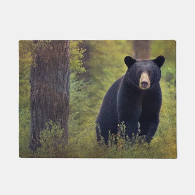 Impressive Black Bear Doormat (Front)