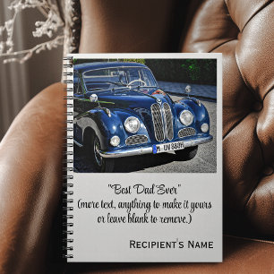 Impressive Blue Antique Car, Father's Day Spiral Notebook