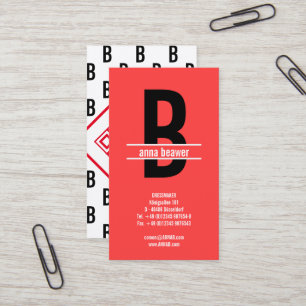 Impressive Bold Monogram QR Business Card
