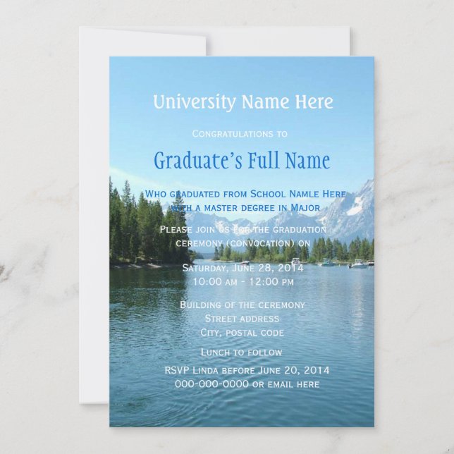 impressive landscape  graduation ceremony invitation (Front)