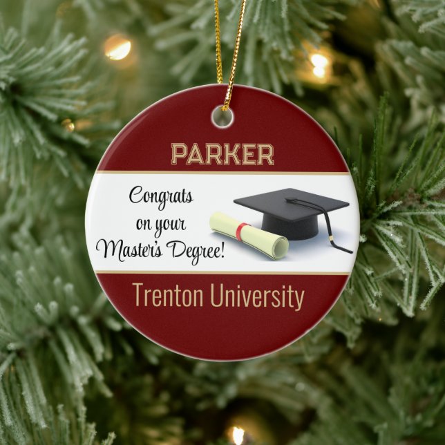 Impressive Master's Degree! Graduation  Ceramic Ornament (Tree)