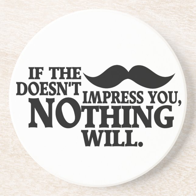 Impressive Moustache custom colour coaster (Front)