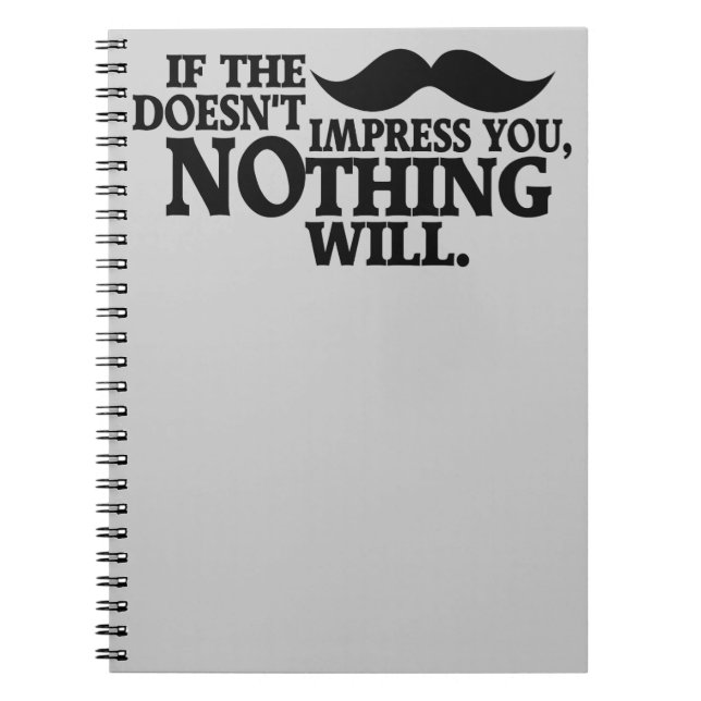 Impressive Moustache custom colour notebook (Front)