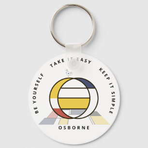 Impressive Neoplasticism Art Monogram. Letter O Keychain