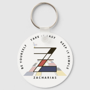 Impressive Neoplasticism Art Monogram. Letter Z Keychain
