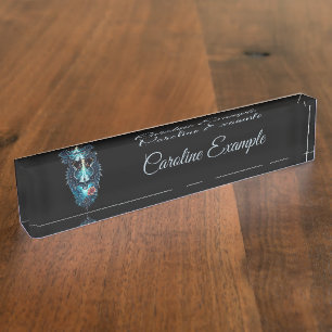 Impressive, realistic skull nameplate