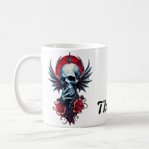 Impressive, realistic skull with wings  coffee mug