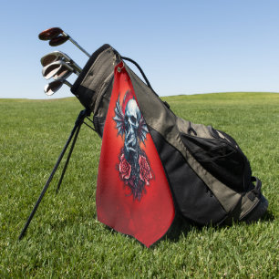 Impressive, realistic skull with wings golf towel