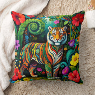 Impressive Tiger Fairy Animal Throw Pillow