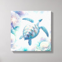 Imprimantes en toile d'art de la tortue de mer