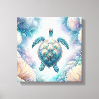 Imprimantes en toile d'art de la tortue marine mys