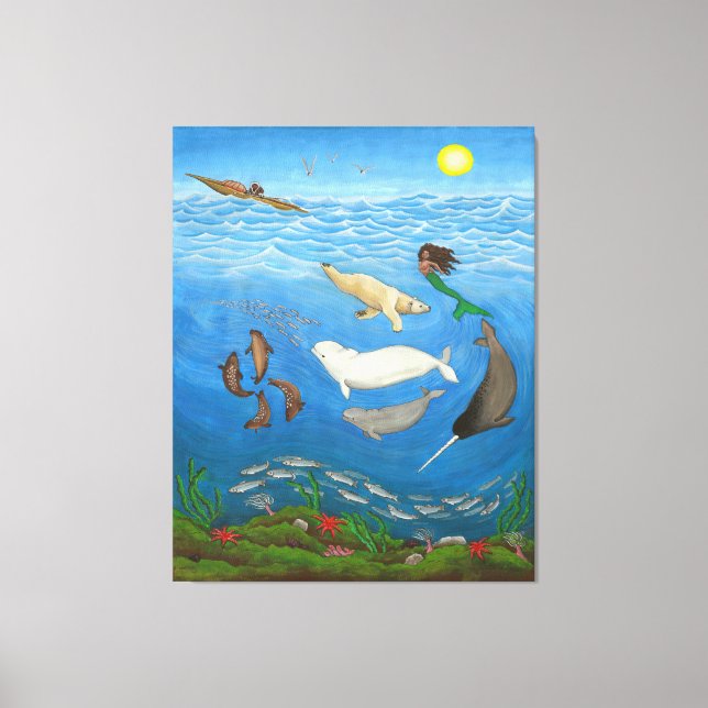 Imprimantes en toile de peinture de mythe inuit (Recto)